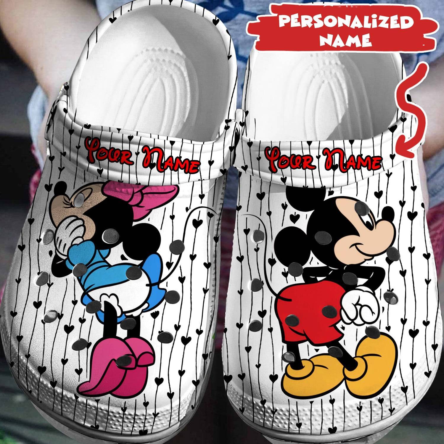 Your Name, Your Disney Adventure: Personalized Mickey Minnie Crocs 3D Clog Shoes