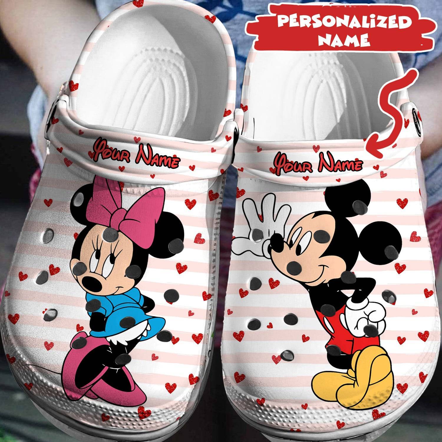 Your Name, Your Disney Magic: Personalized Mickey Minnie Crocs 3D Clog Shoes