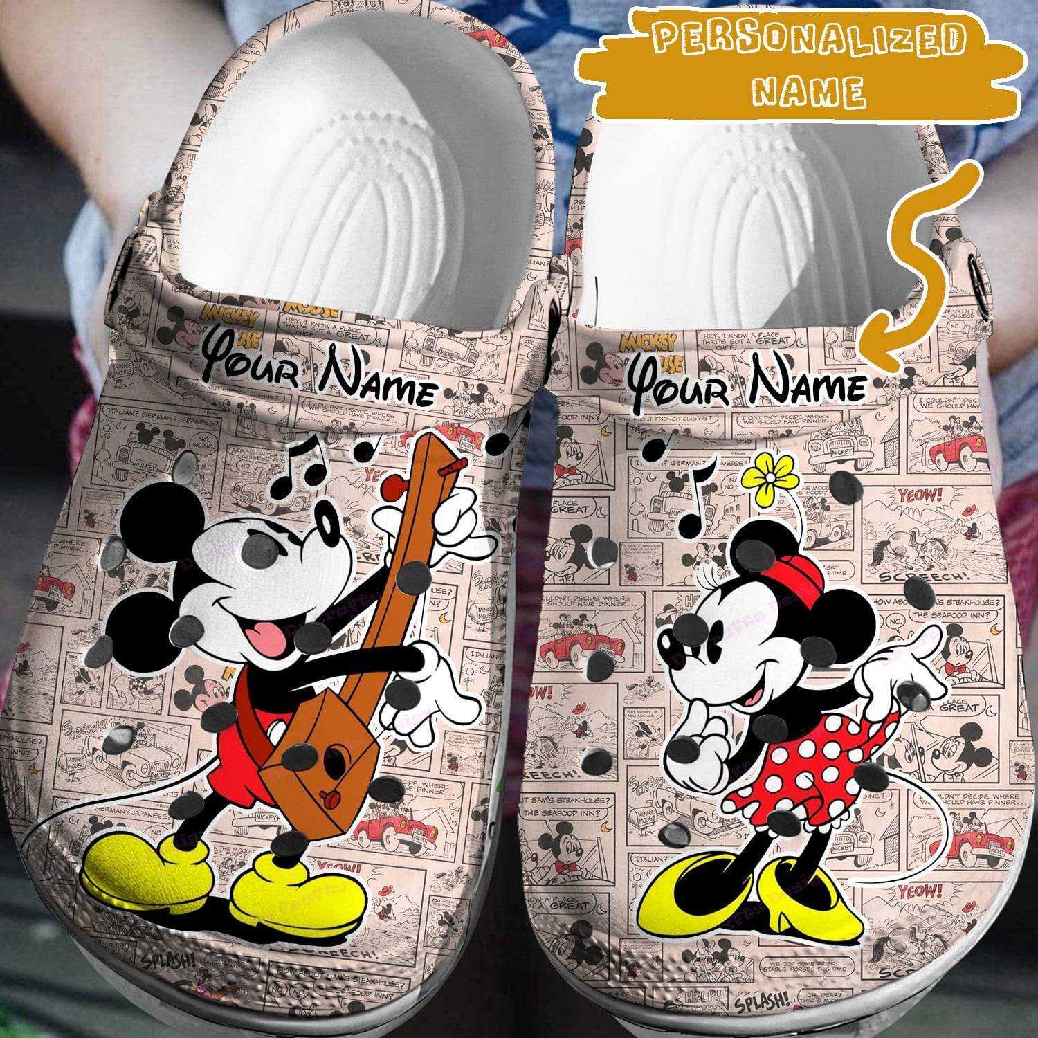 Your Name, Your Disney Story: Personalized Mickey Minnie Crocs 3D Clog Shoes