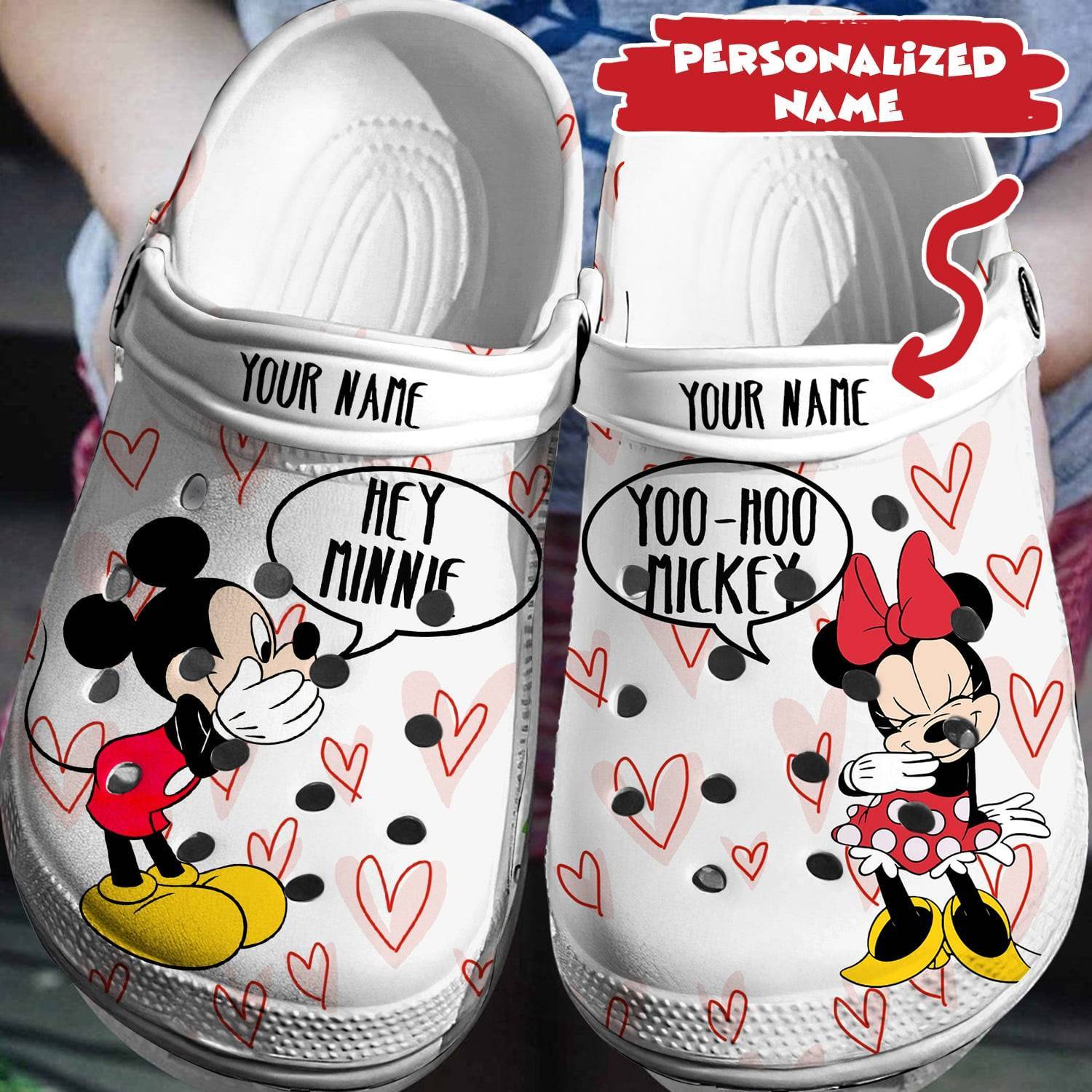 Your Signature Disney Magic: Personalized Mickey Minnie Crocs 3D Clog Shoes