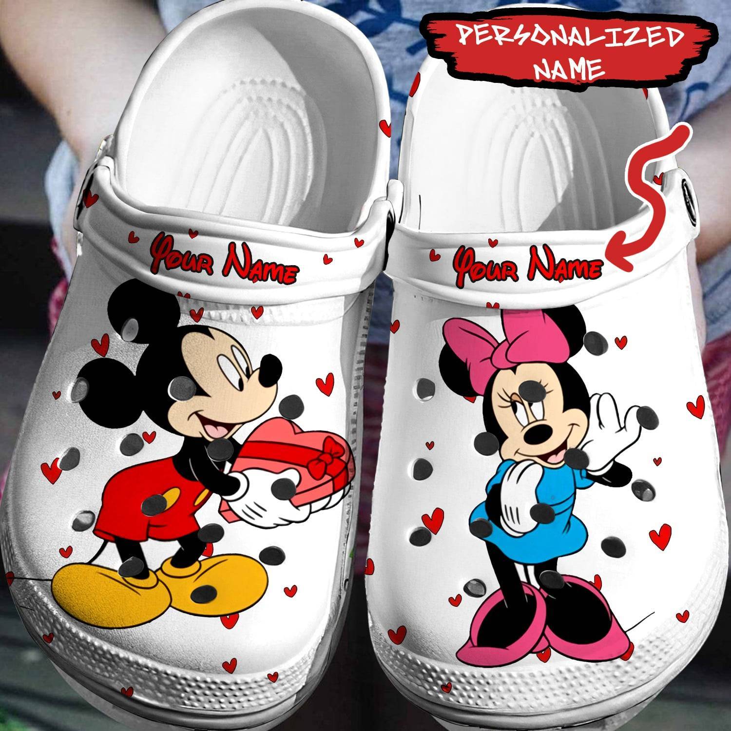 Your Signature Disney Style: Personalized Mickey Minnie Crocs 3D Clog Shoes