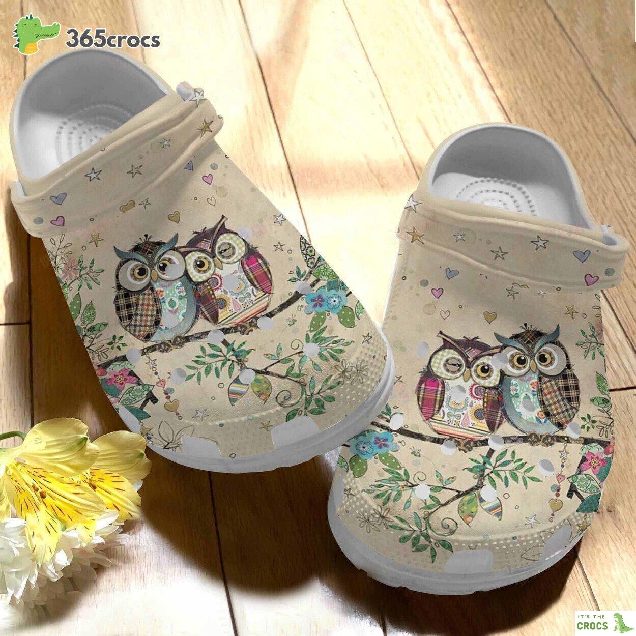 A Cute Owl Couple Clogs Shoes Gifts For Birthday Thanksgiving Christmas