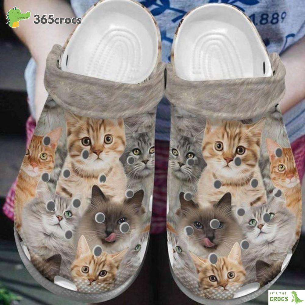 Amazing Cat Kitten Cat Face Pattern Printed Cat Mom Crocs Clog Shoes