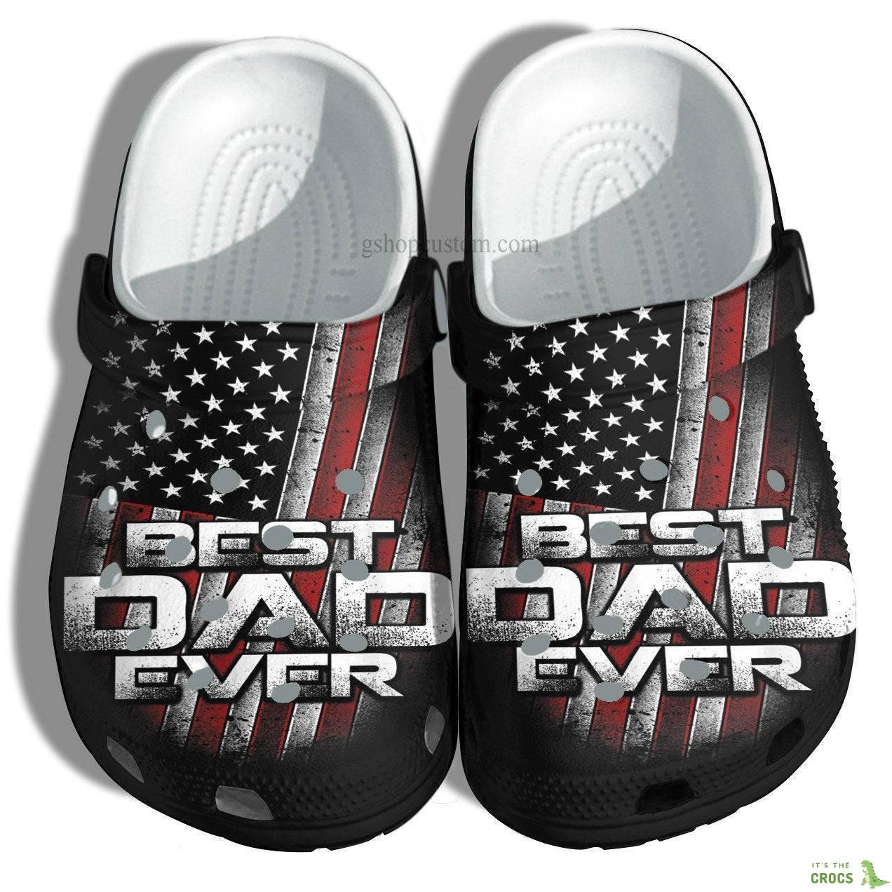 America Flag Best Dad Ever Vintage Croc Crocs Clog Shoes Gift Husband Father Day – Usa Flag 4Th Of July Grandpa Crocs Clog Shoes Customize