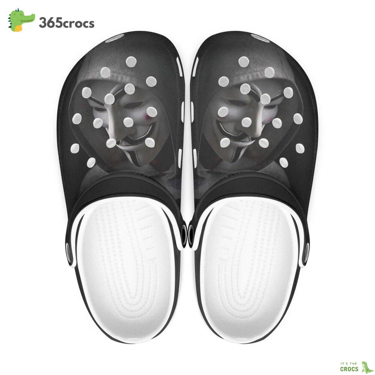 Anonymous Theme Custom Name Crocs Clogs Footwear Unique Design Masked
