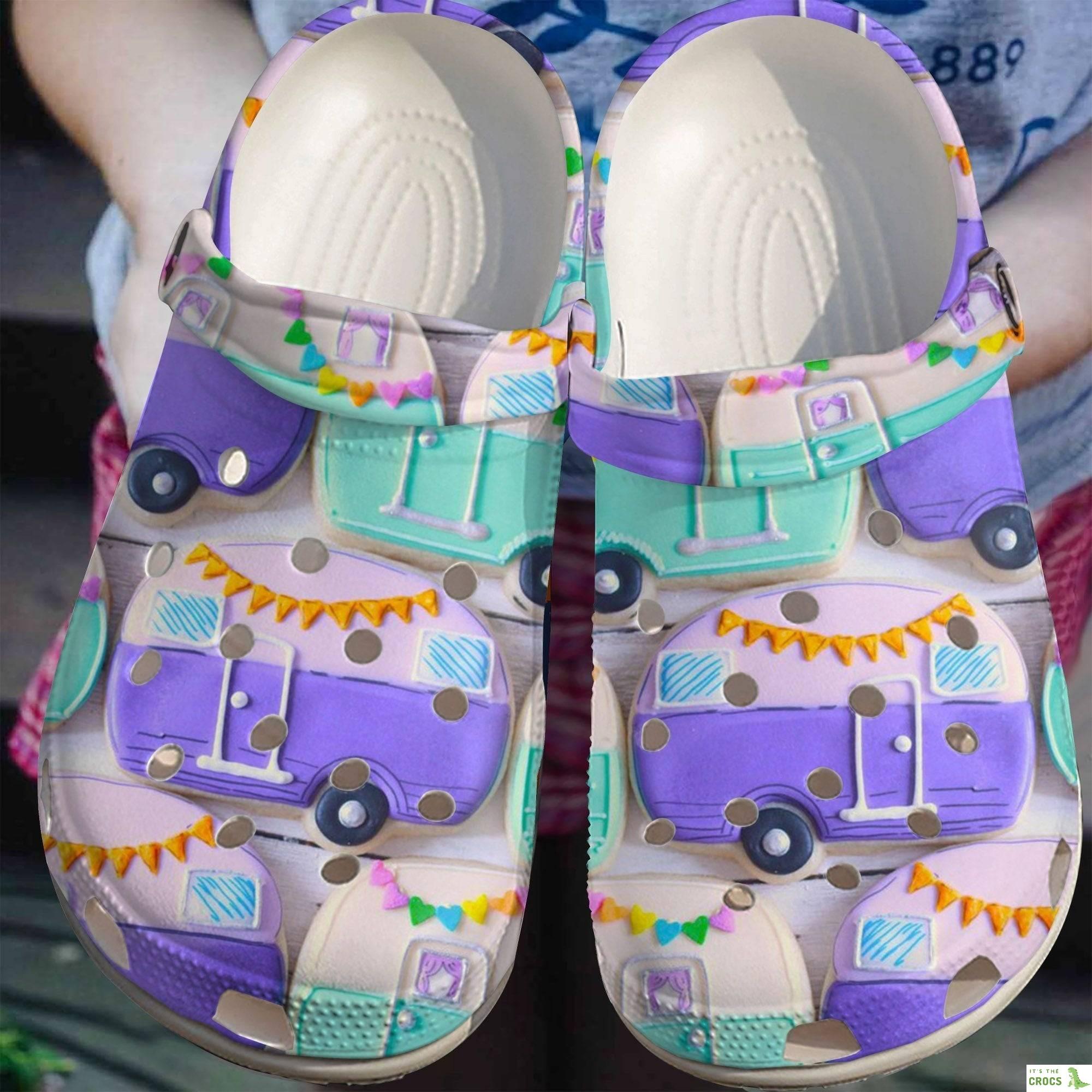 Baby Camper Shoes – Lovely Purple Car Crocs Clog Birthday Gift For Boy Girl