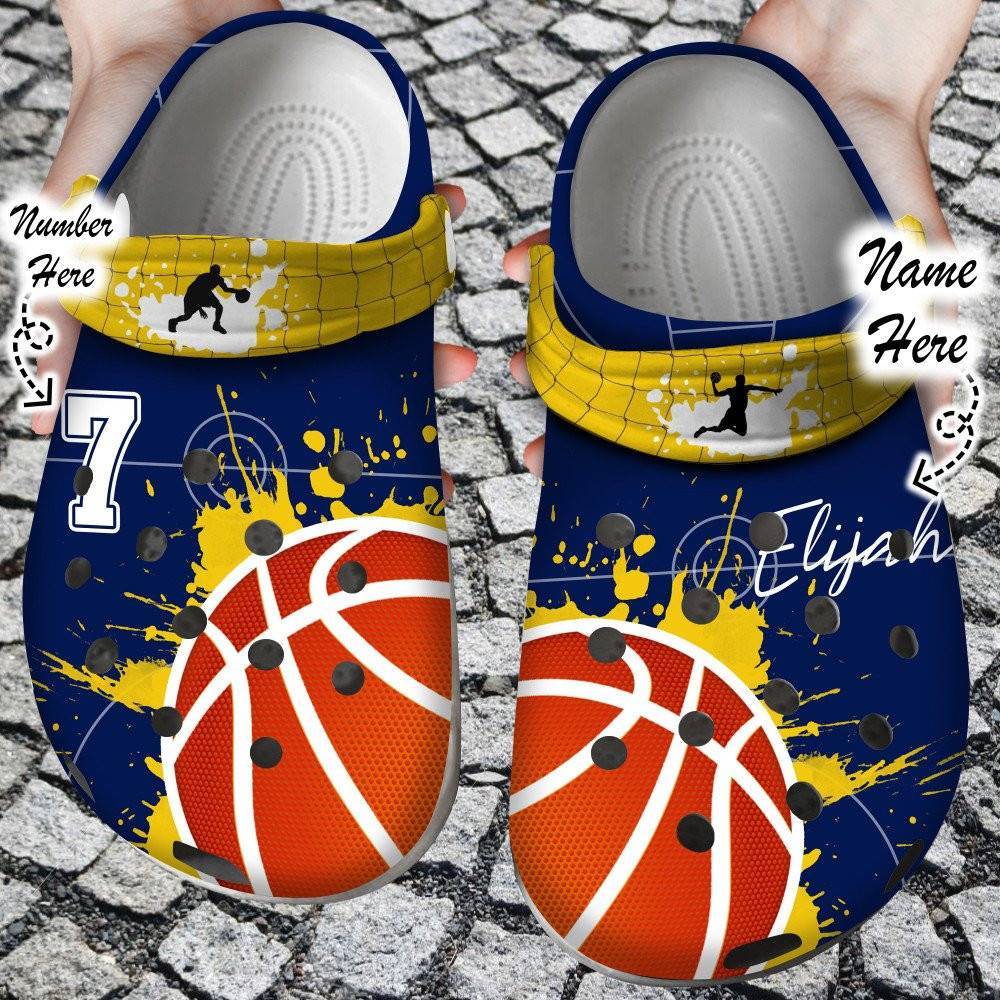Baller’s Choice: Customize Your Name and Number on Basketball Crocs Clog Shoes!