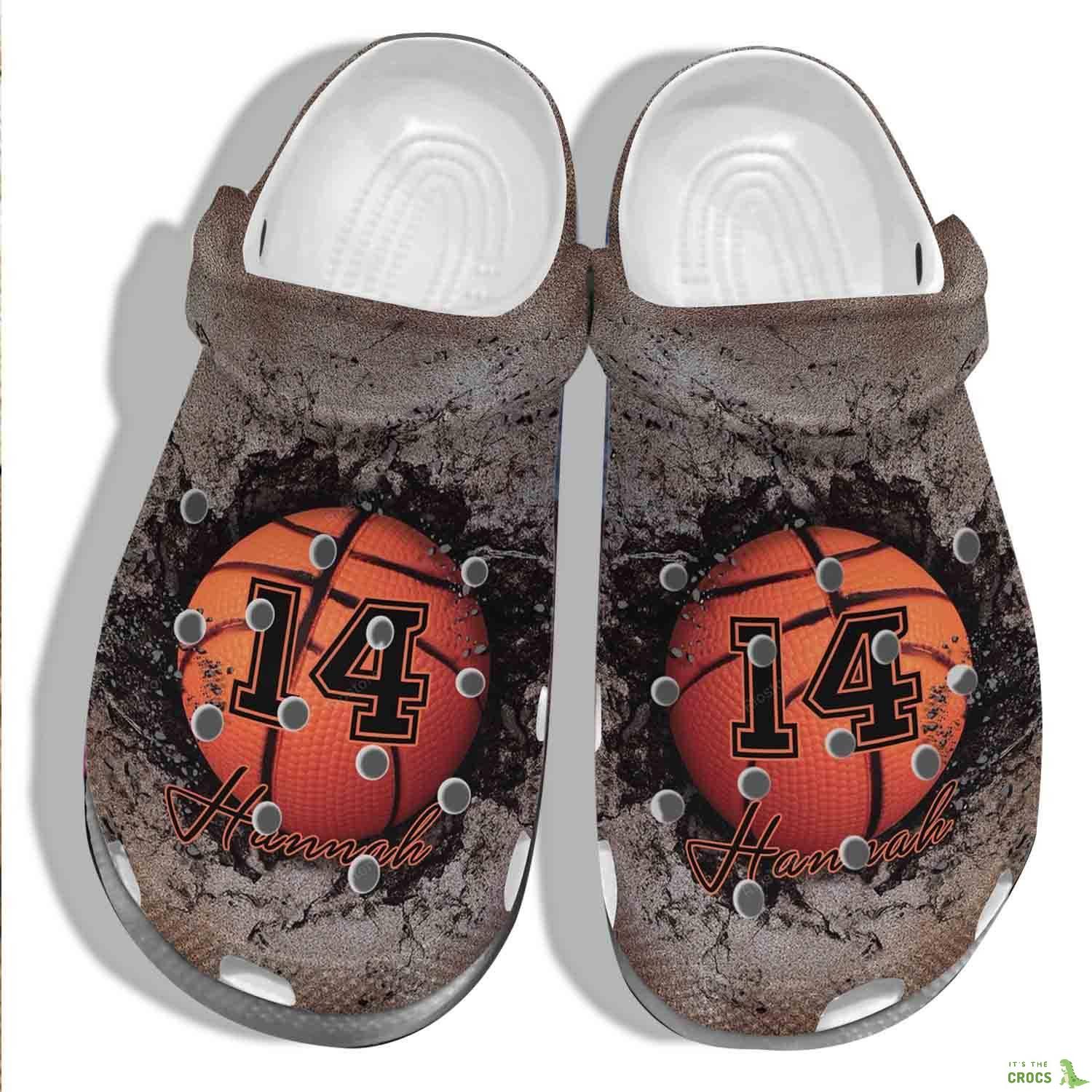 Basketball 3D Crocs Clog Shoes Custom Name Number – Funny Basketball Crocs Clog Shoes