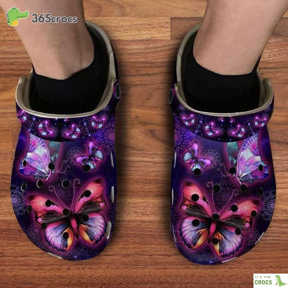 Beautiful Butterfly Classic Clog, Pretty Butterflys, Gift For Mom And Dad Crocs Clog Shoes