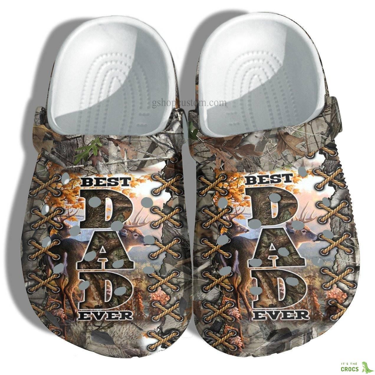Best Dad Ever Deer Hunter Croc Crocs Clog Shoes Gift Uncle Father Day – Deer Hunting Camo Vintage Crocs Clog Shoes