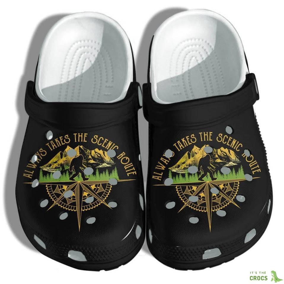 Bigfoot Camping Custom Crocs Clog Shoes – Funny Camping Mountain Outdoor Crocs Clog Shoes Gifts For Men Women