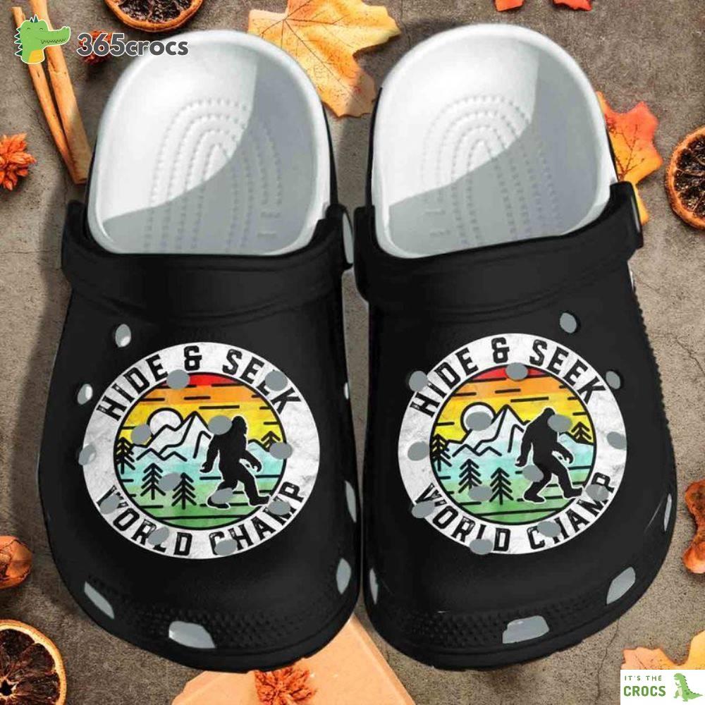 Bigfoot Hide & Seek For Father Day Bworld Champ Camping Crocs Clog Shoes
