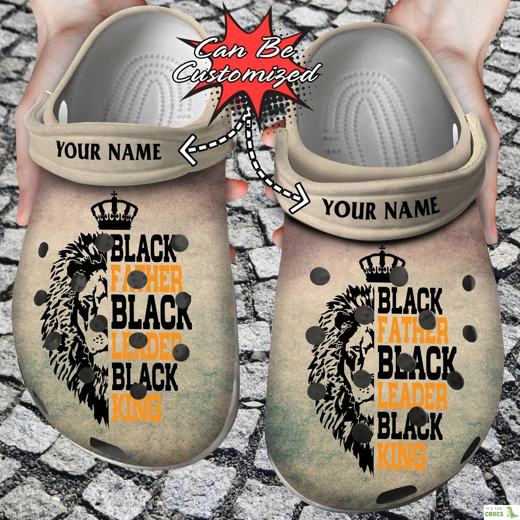 Black Father Black Leader Black King clog Crocs Shoes Fathers Custom