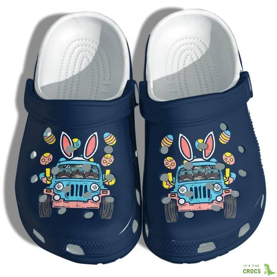 Bunny Jeep Bulldog Cute Crocs Shoes – Happy Easter Bunny Eggs Clog Gifts For Daughter