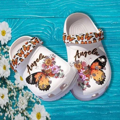 Butterfly Flower Croc Shoes For Women Customize Butterfly Girl Shoes Croc Clogs Gift Daughter