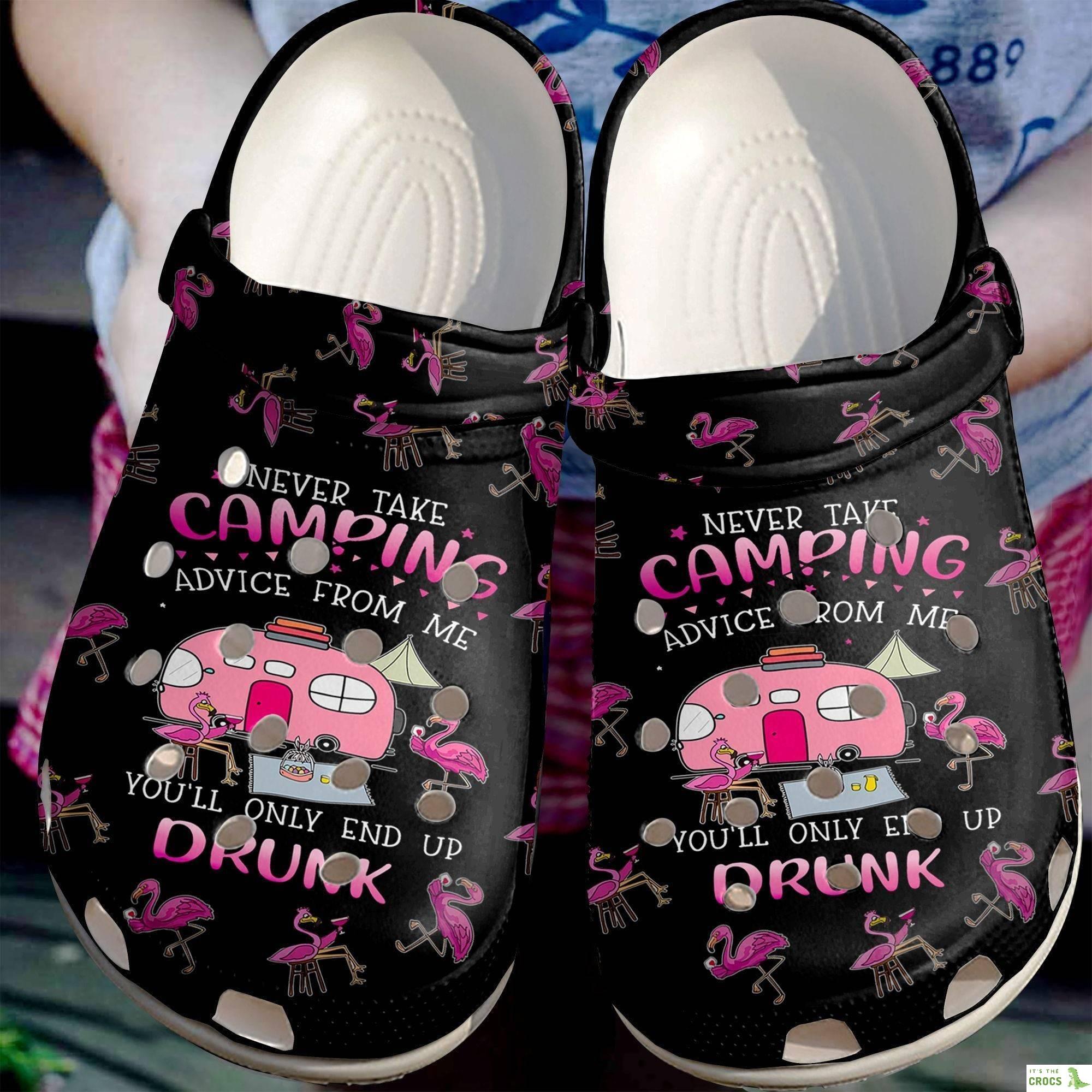 Camping Advices From Me Shoes – Flamingo And Bus Camp Custom Shoe Birthday Gift For Women Girl