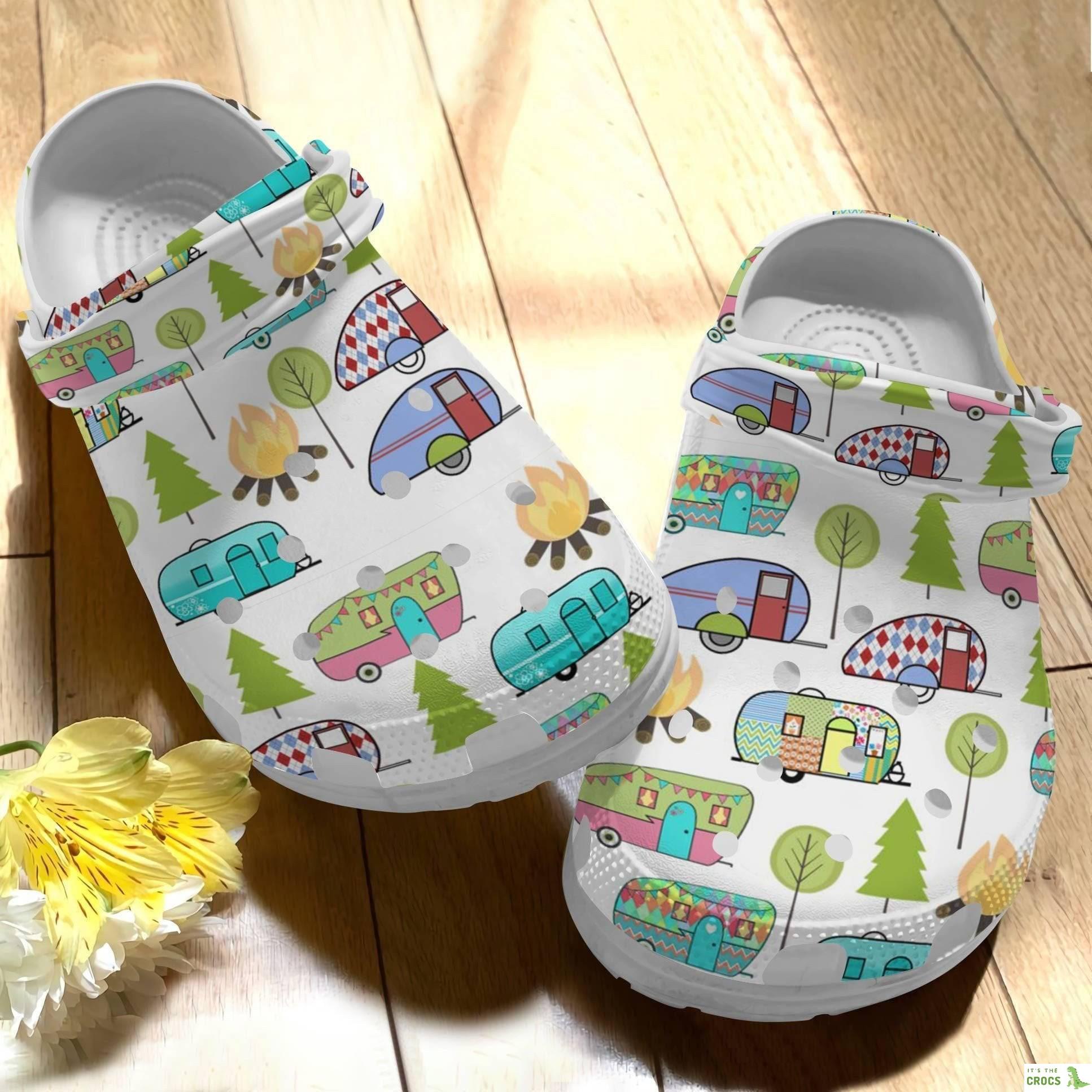 Camping Bus Camper Van Crocs – Car Cartoon Custom Shoe Birthday Gift