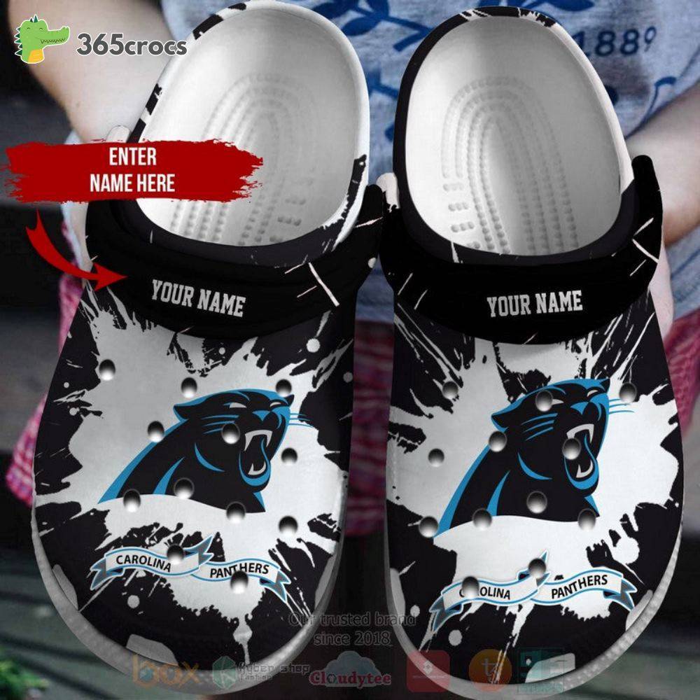 Carolina Panthers Nfl Custom Name Crocs Clog Shoes