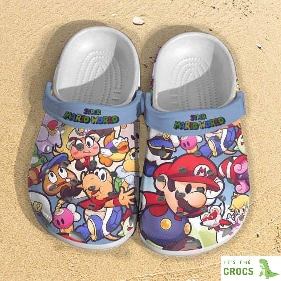 Cartoon Clogs, Super Mario Bros Crocs Crocband Clogs Comfy Footwear Shoes