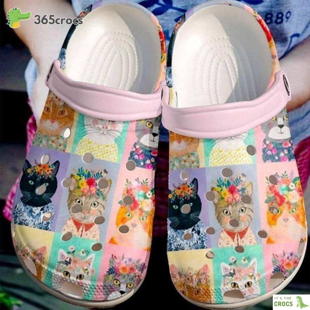 Cat Flowersclogkitten Cat Mom Valentines Day Gift Crocs Clog Shoes