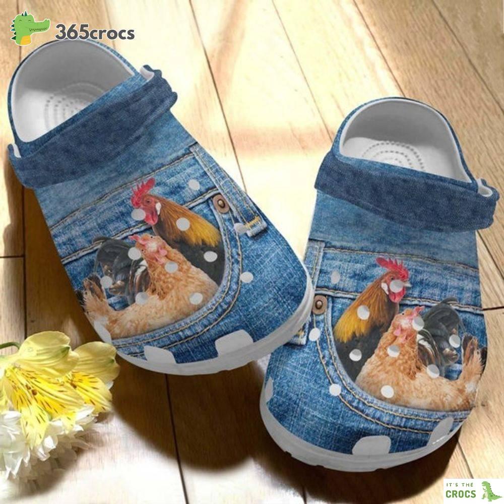Chicken In Pocket Croc Shoes For Father Day Little Chicken Shoes Rooster Crocs Clog Shoes
