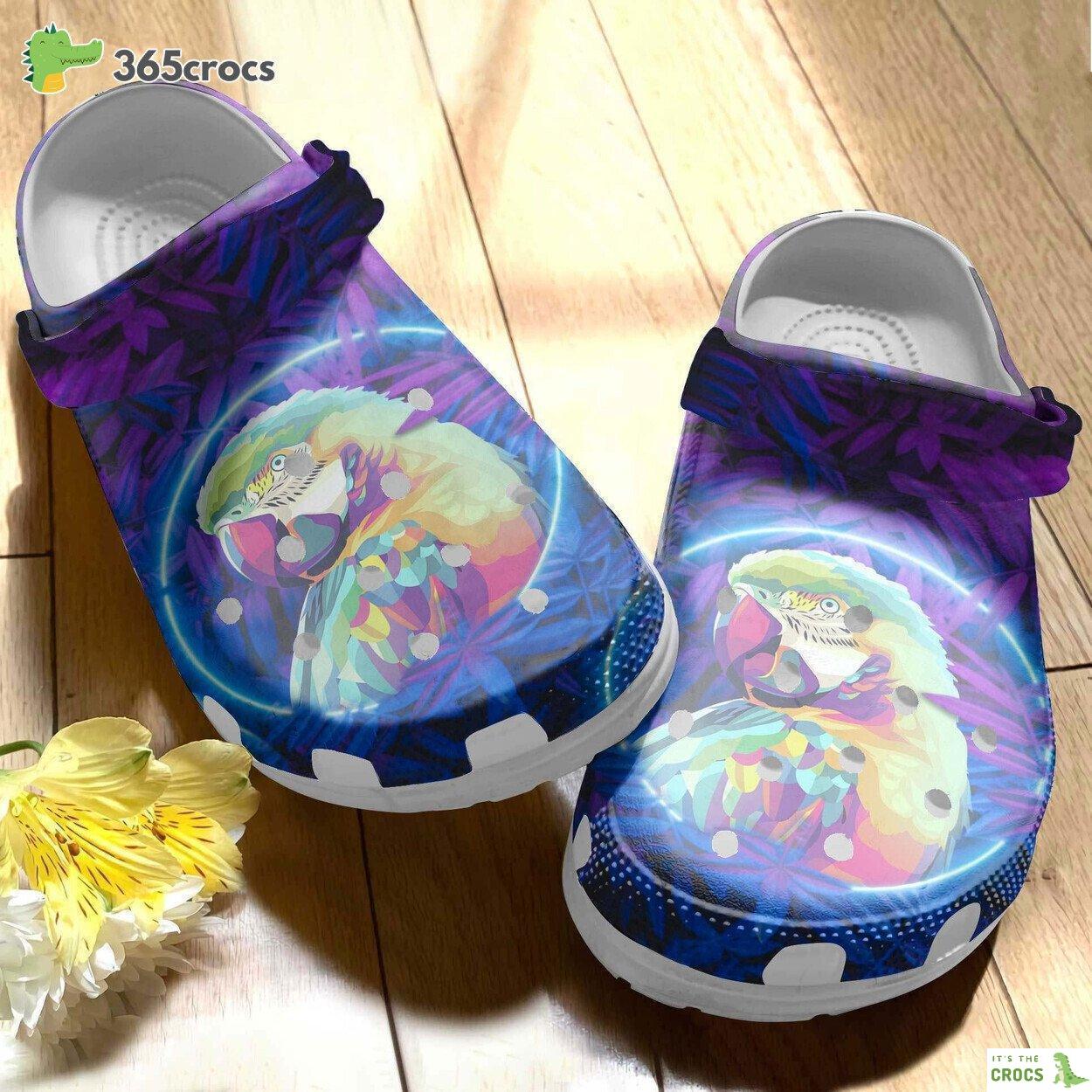 Colorful Parrot On Night Clog Shoes Gifts For Men Father Son