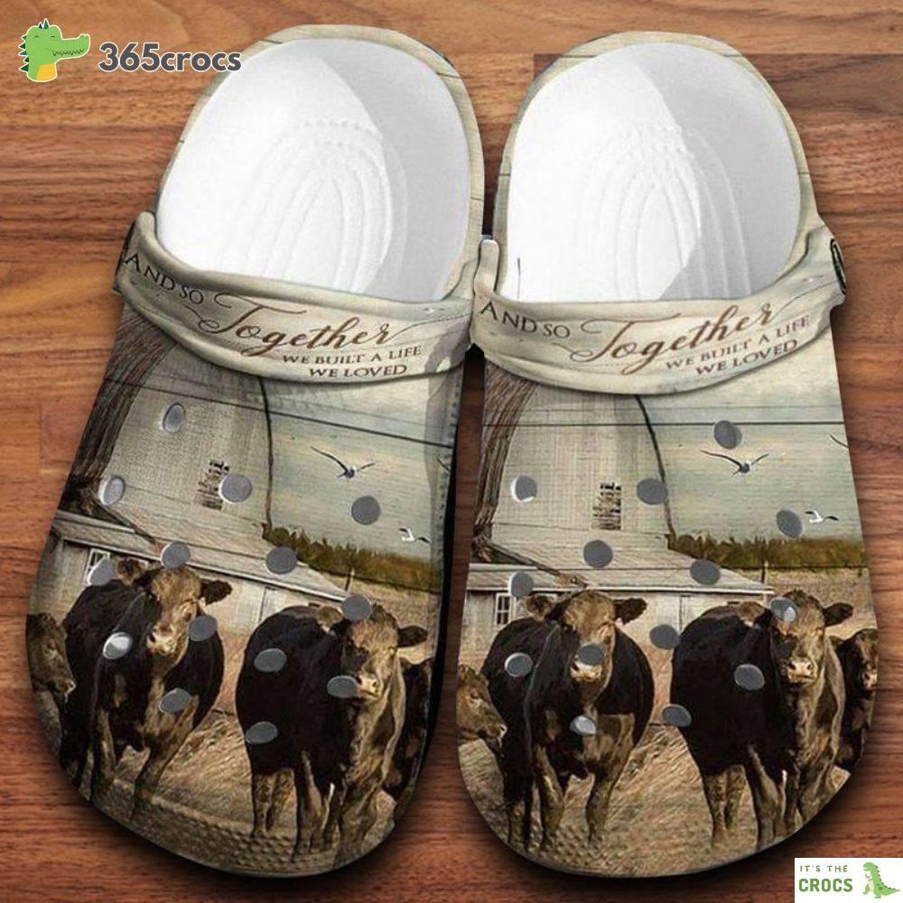 Cow Couple Togethers We Built A Life We Lovevalentine’s Day Gift Cow Lovers Gift Crocs Clog Shoes