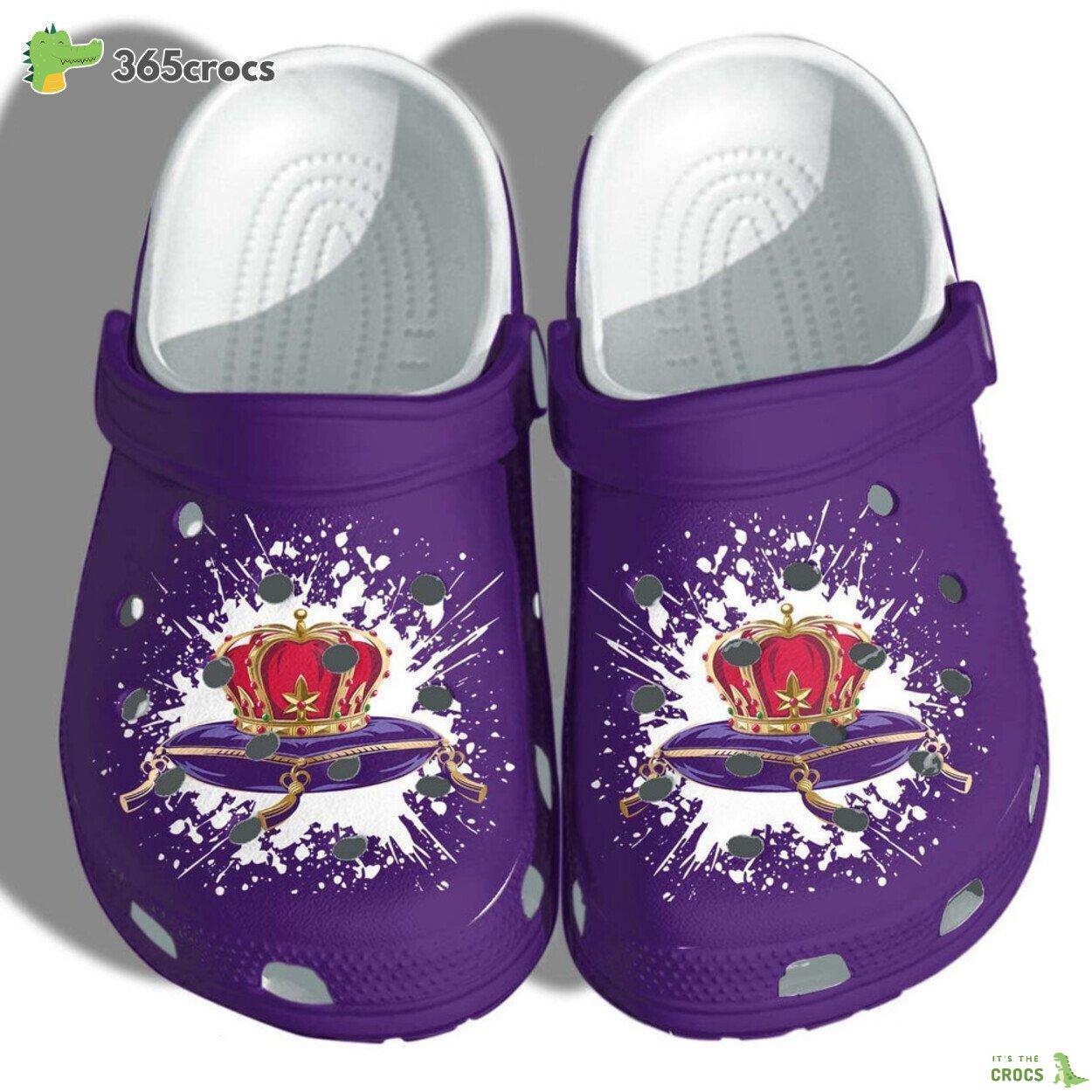 Crown Funny Shoes Royal Drinkin Croc Gifts For Son Husband Fathers Day 2021