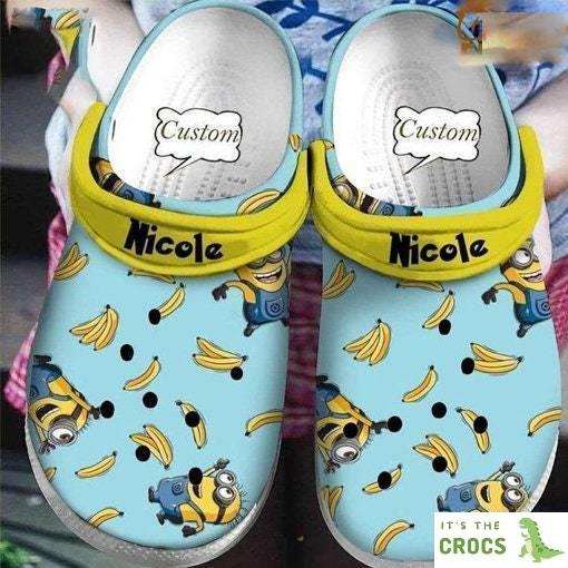 Custom Minions Banana Crocs, Cartoon Shoes Clogs Birthday Gifts, Gift Birthday