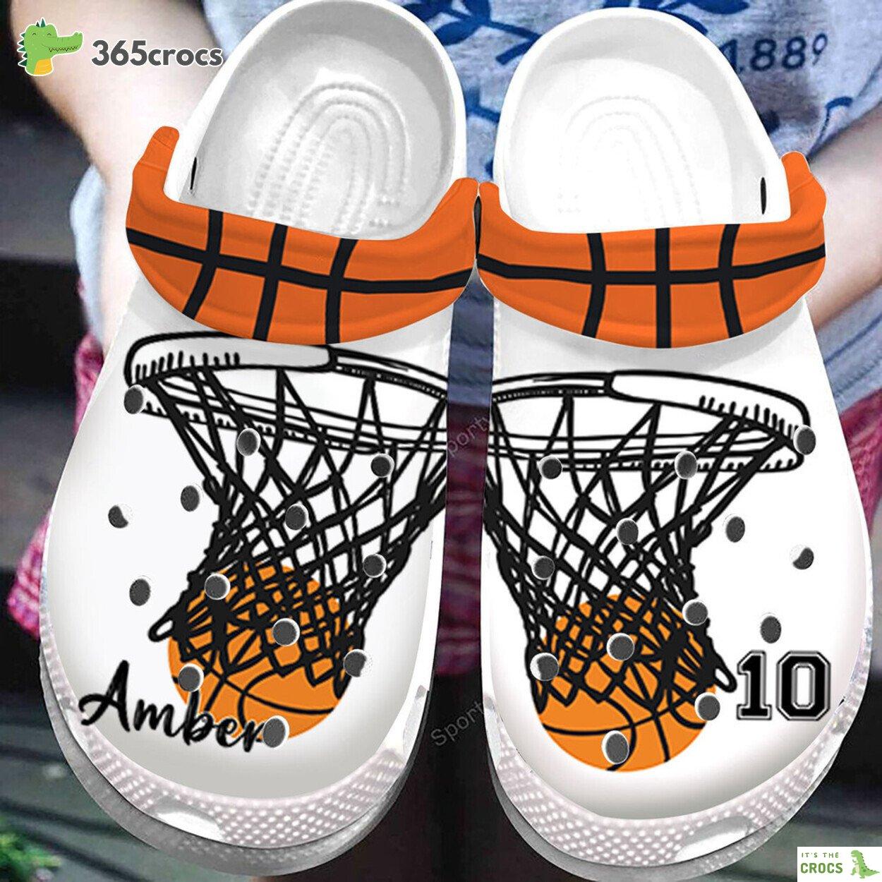 Custom Name And Number Basketball Hoop Clogs Shoes