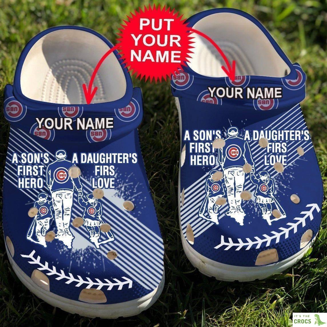 Custom Name Dad And Son Daughter Cubs Rubber Clog Crocs Shoescrocban