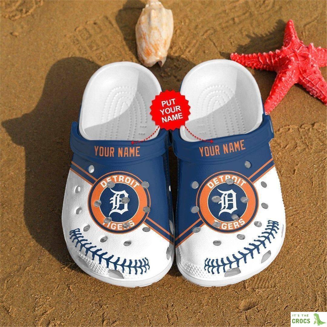 Custom Name Detroit Tigers Mlb Teams Gift For Fan Crocs Clog Shoescrocband Clogs