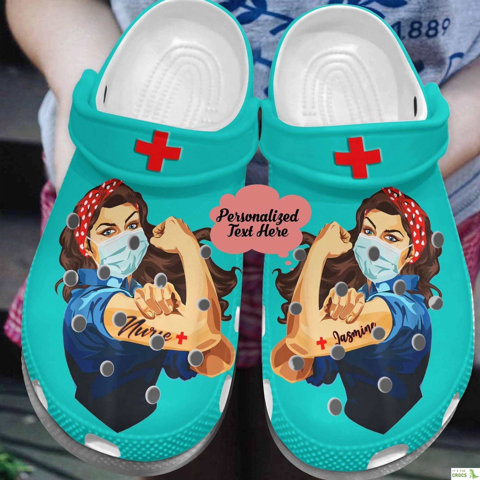 Custom Name For Nurse Crocs Clog Shoes – Super Hero Nurse Outdoor Crocs Clog Shoes Birthday Gift For Women Girl Mother Daughter Sister