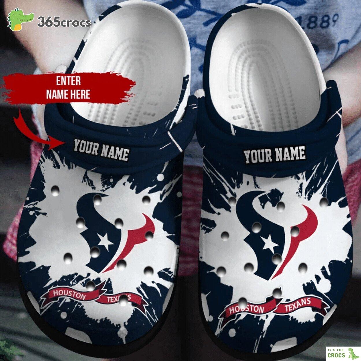 Custom Name Houston Texans NFL Team Pride Design Clog Footwear