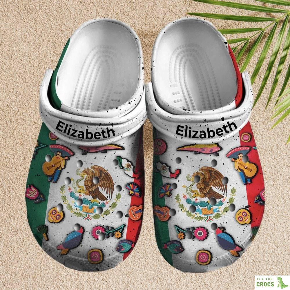 Custom Name Mexico Symbols Clogs Crocs Shoes
