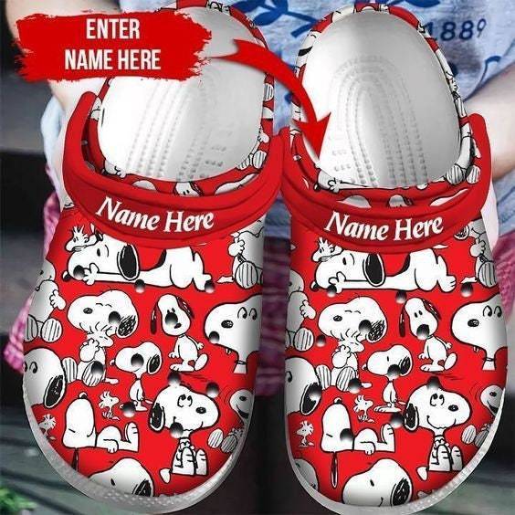 Custom Name Snoopy Dog For Mens And Womens Rubber Crocs Crocband Clogs, Comfy Footwear, Gift Birthday