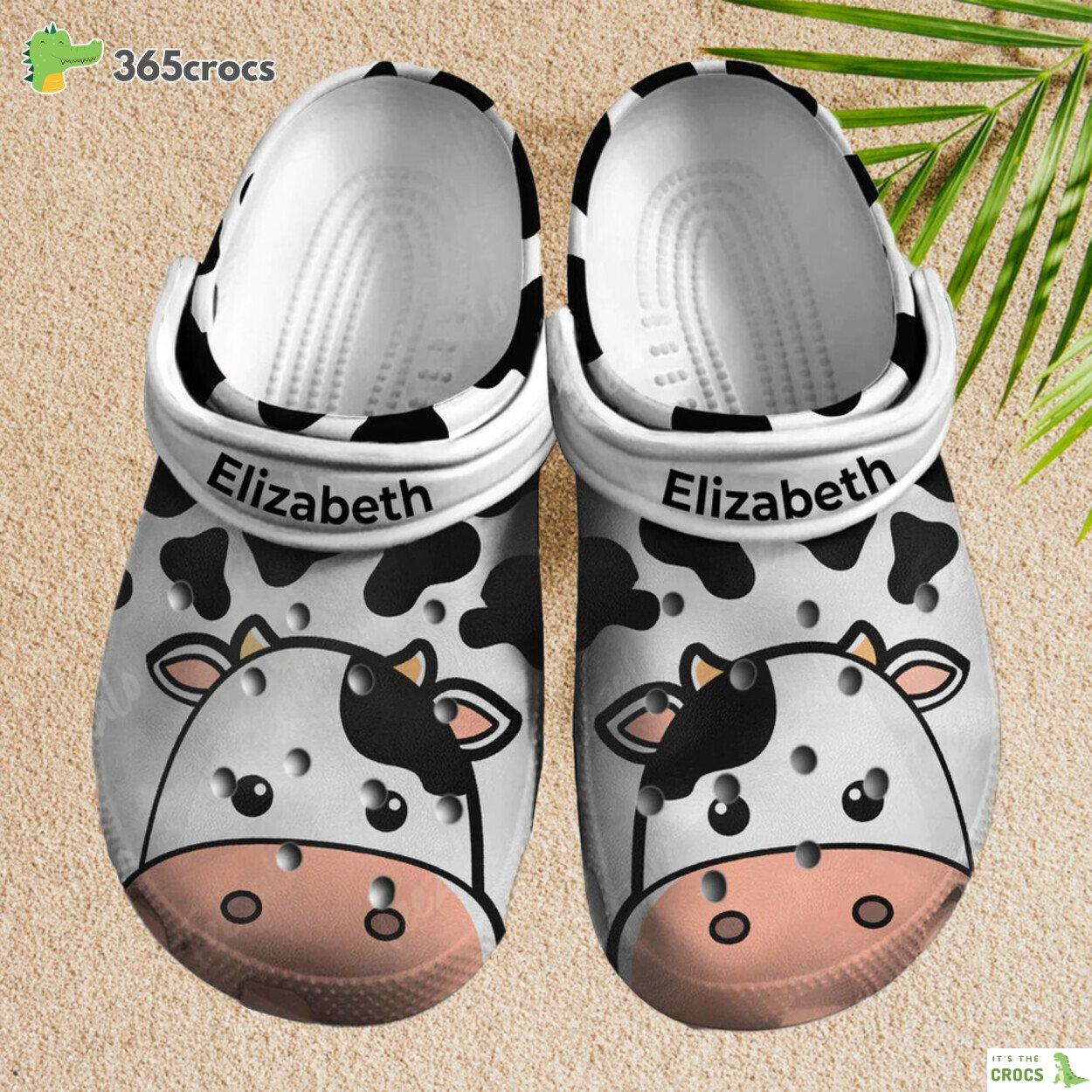 Custom Name So Cute Dairy Cattle Cow Farm Clogs Shoes