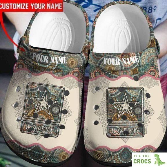 Custom Name Style Us Army Rubber Crocs Clog Shoes