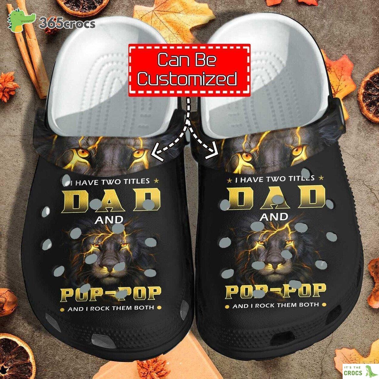Custom Personalized Black Lion Father Black King Fathers Day Clog Shoes
