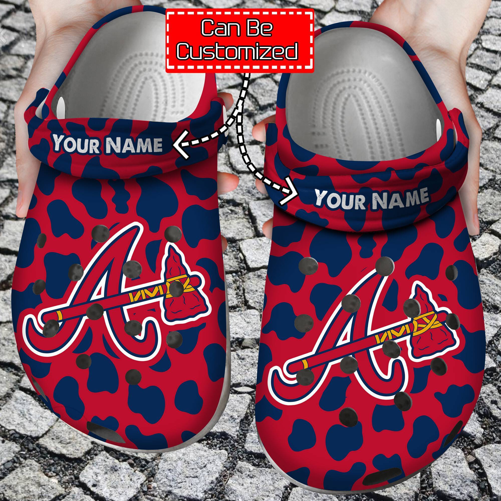 Custom Team Logo Name Baseball Cow Animal Print New Style Clog Crocs Shoes