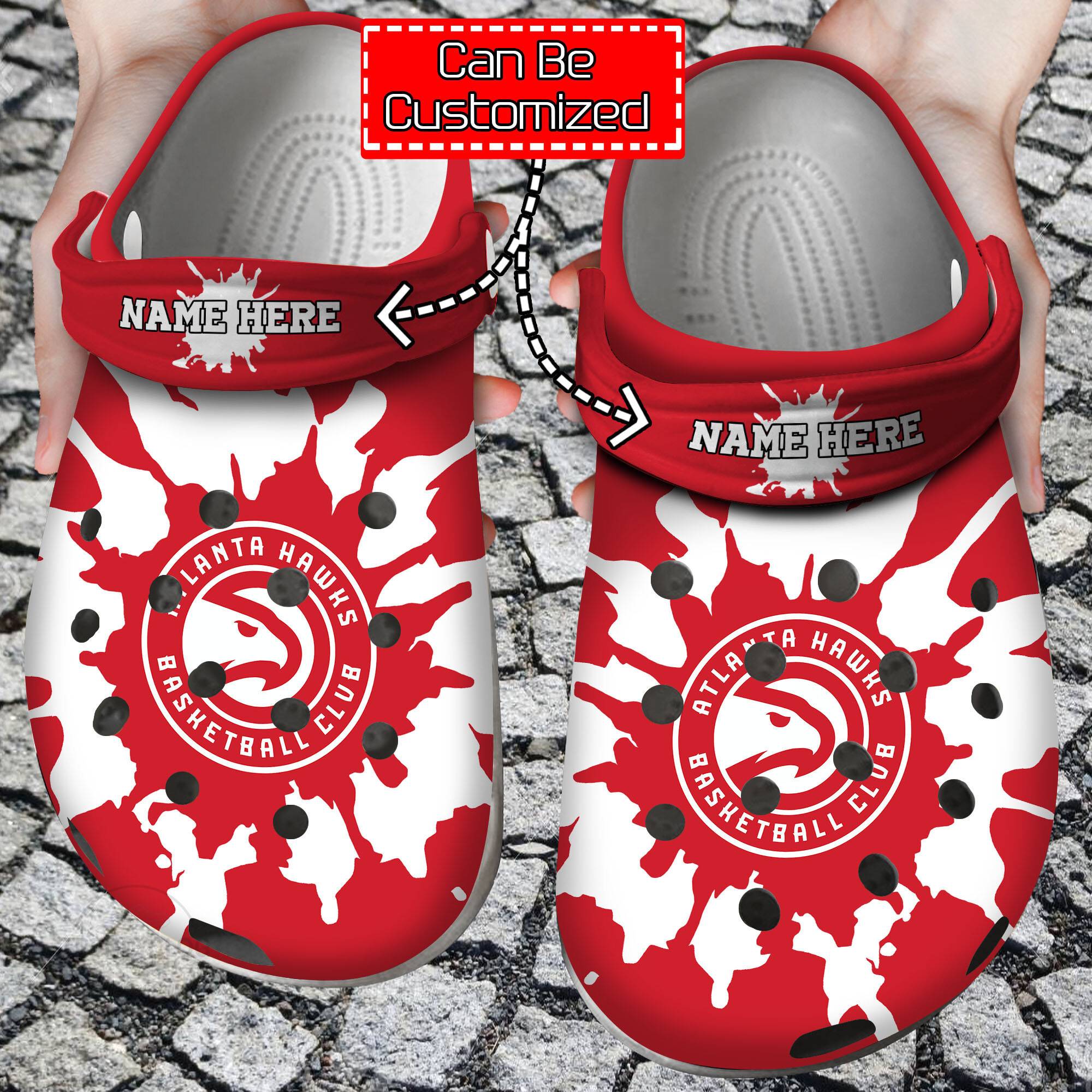 Custom Team Logo Name Basketball Color Splash New Style Clog Crocs Shoes