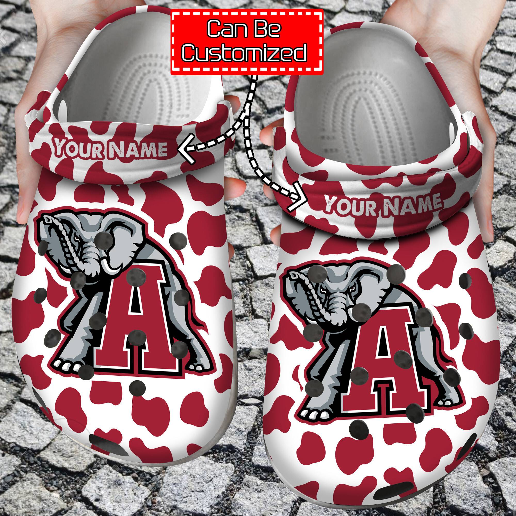 Custom Team Logo Name Sport Basketball University Cow Animal Print New Crocs Style Clog Shoes