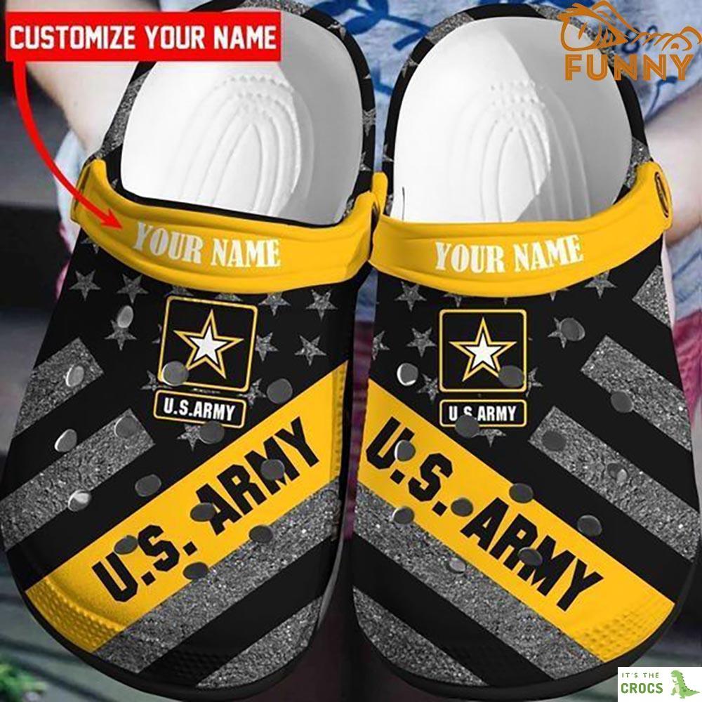 Custom US Army Yellow And Black Crocs