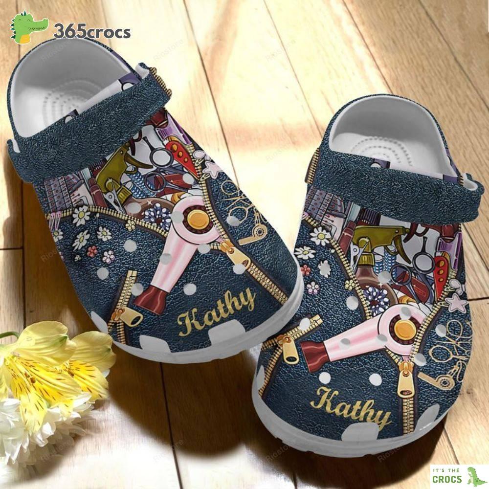 Customize Name Hairstylist My Best Skill Shoes Zipper Pattern Funny Crocs Clog Shoes