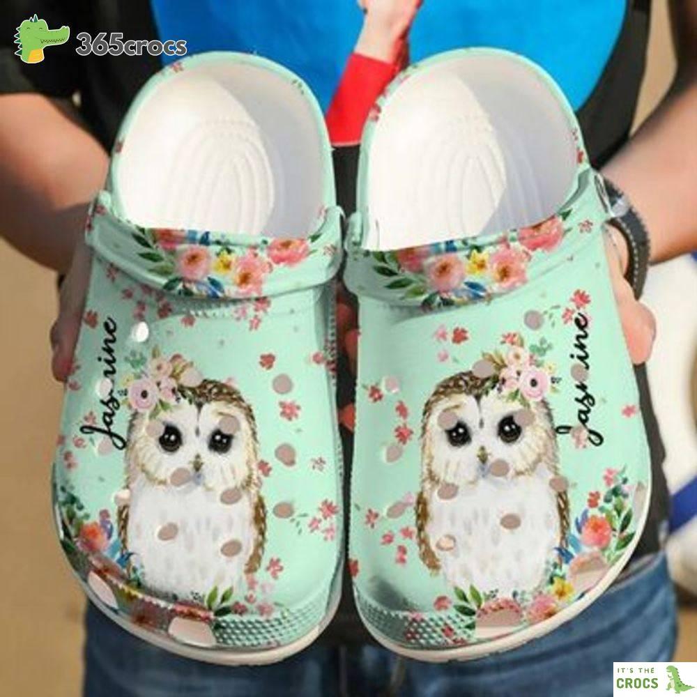 Customized Name Adorable Owl Flowers Clogs Owl You Need Is Love Girls Crocs Clog Shoes