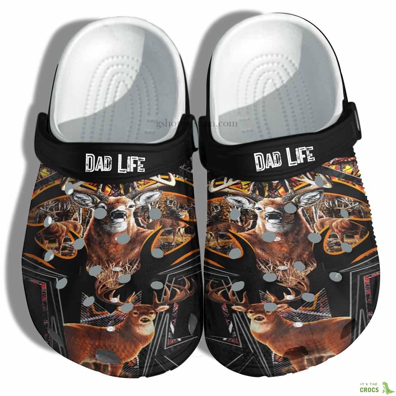 Dad Life Deer Hunter Croc Crocs Clog Shoes Gift Men Father Day – Deer Hunting Crocs Clog Shoes Customize Name