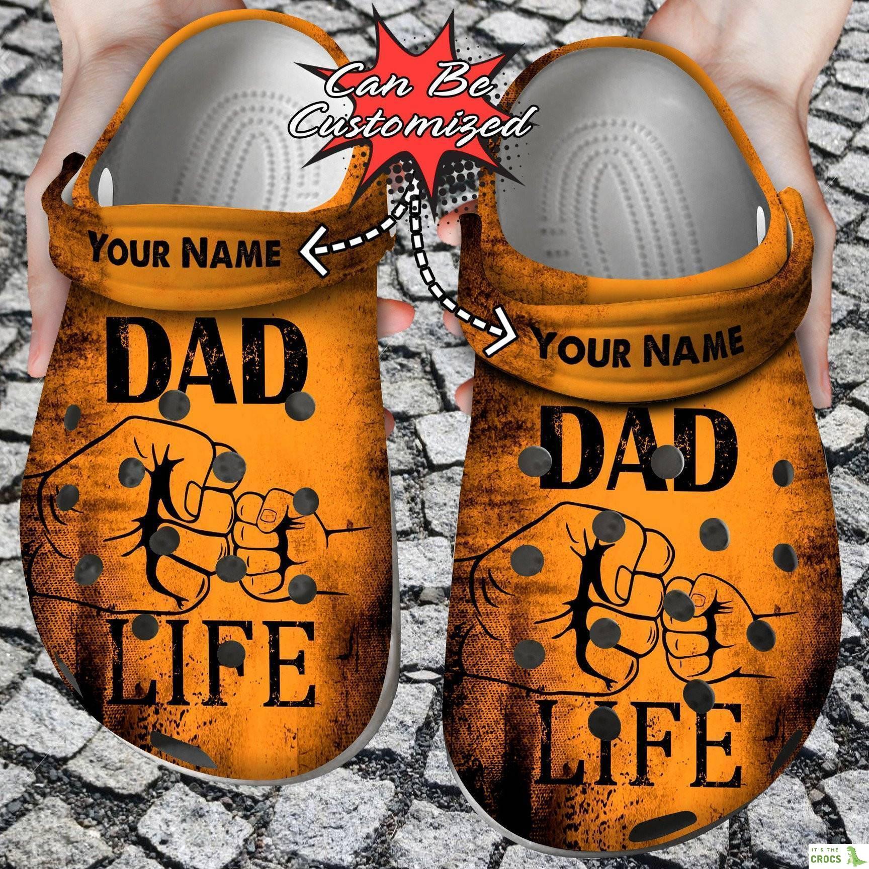 Dad Life Mens Fist Bump Crocs Clog Shoes Fathers Custom Crocs