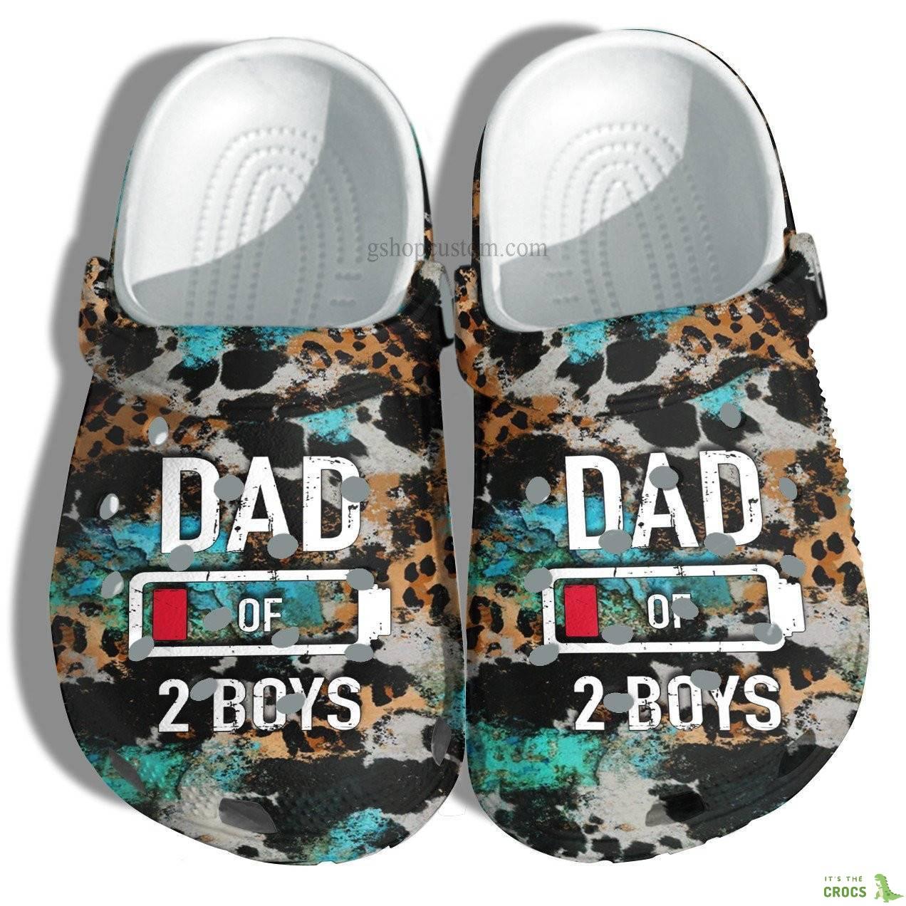 Dad Of Two Boys Croc Crocs Clog Shoes Gift Husband Father Day – Daddy Cow Farmer Vintage Crocs Clog Shoes Customize