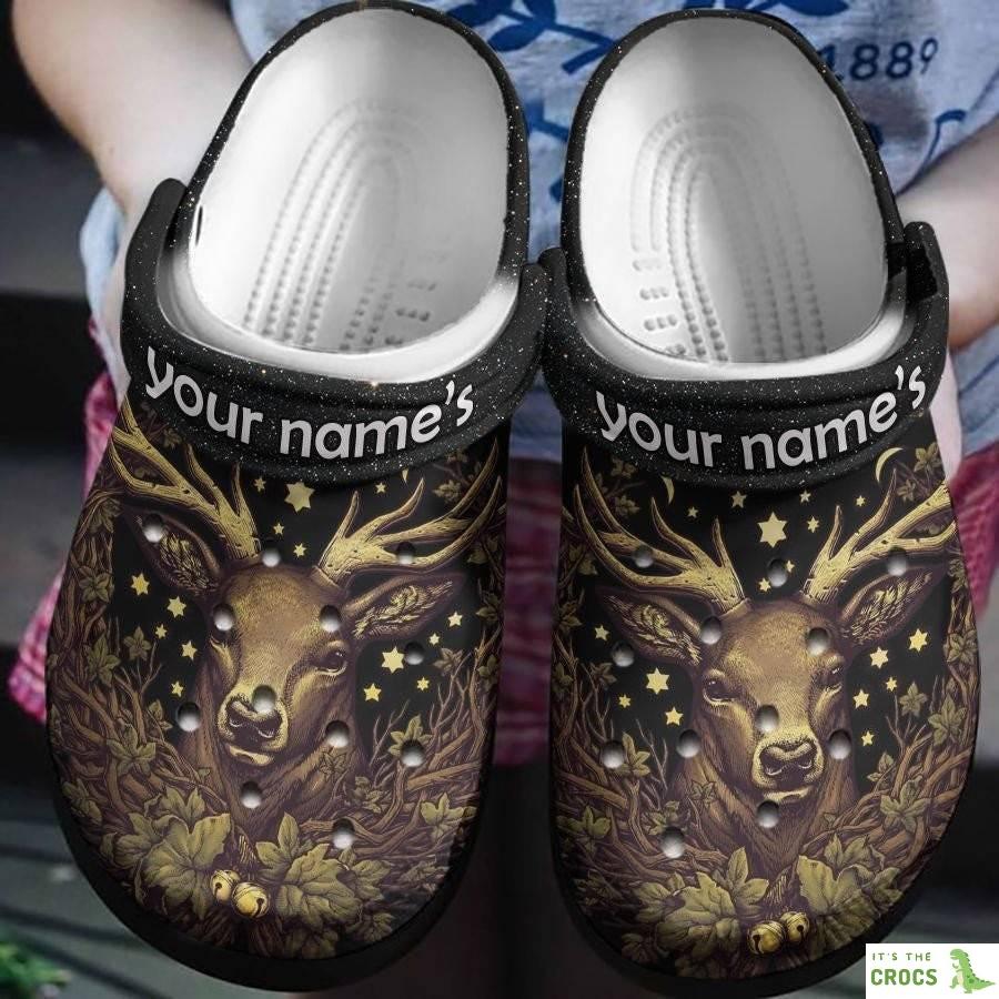 Deer In The Night Sky Crocs Shoes – Stars Crocs Shoes Crocbland Clog Birthday Gifts For Girl Daughter Sister
