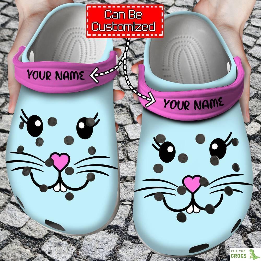 Easter – Personalized Cute Bunn Face Clog Crocs Shoes For Men And Women